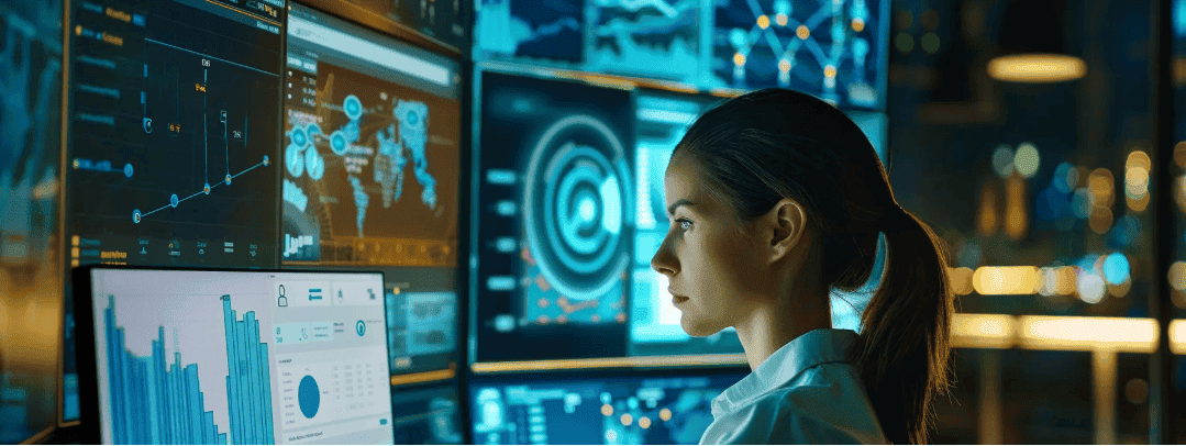Monitoring sophisticated dashboards, a technology expert demonstrates how advanced search for enterprise streamlines information retrieval. - Enterprise Search: Transforming Information Retrieval