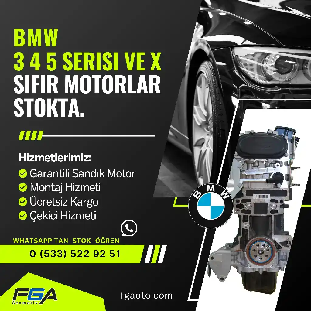 BMW sandık motor reklam kreatifi ve oto yedek parça SEO örneği