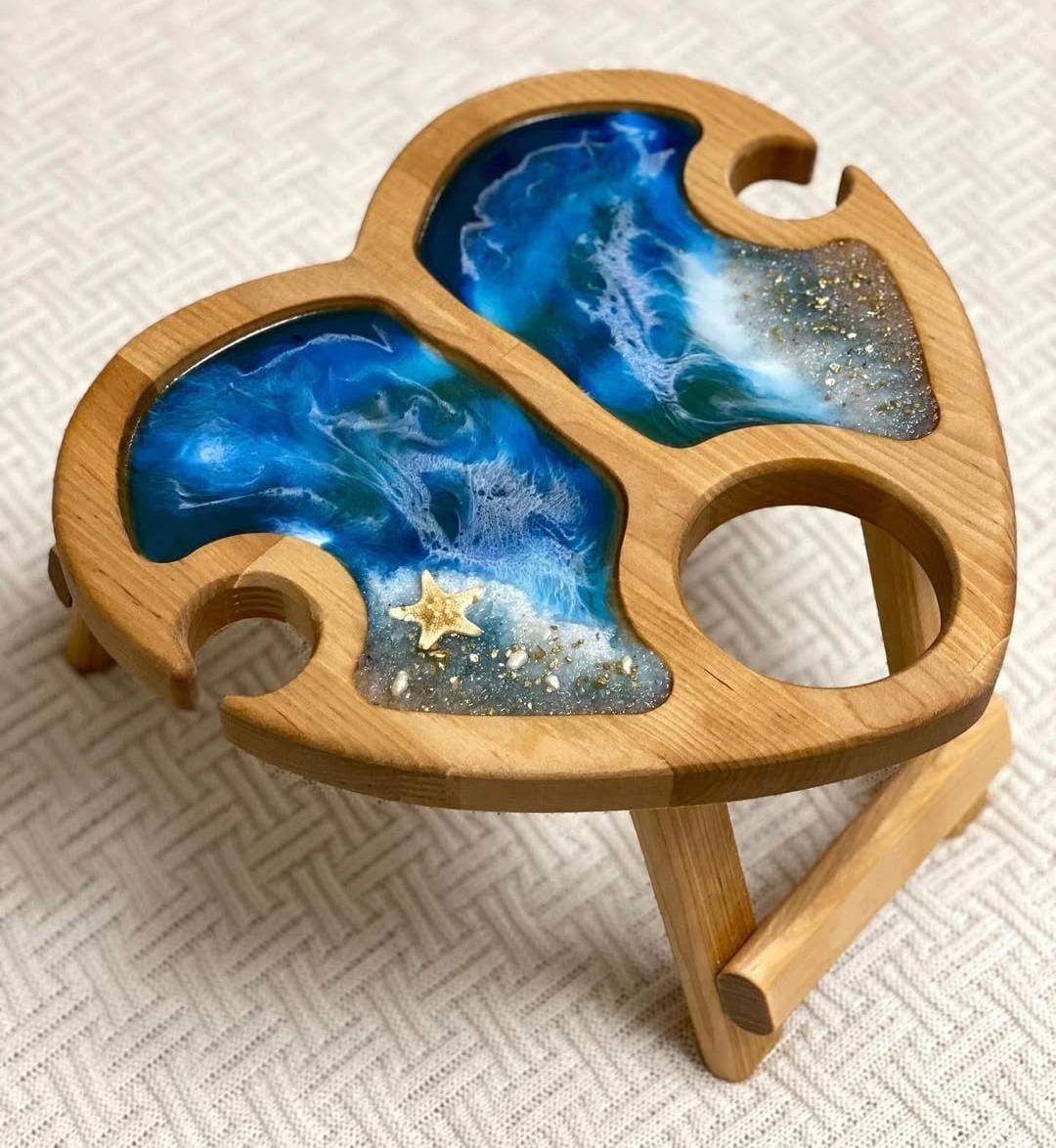Декор деревянных изделий эпоксидной смолой 3