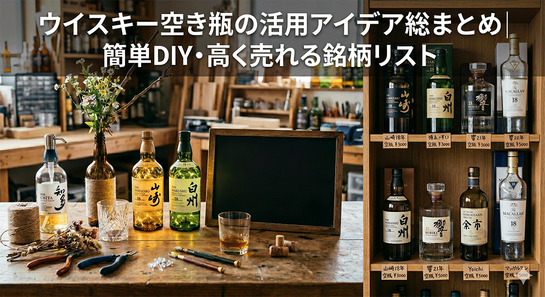 ウイスキー空き瓶の活用アイデア総まとめ｜簡単DIY・高く売れる銘柄リスト