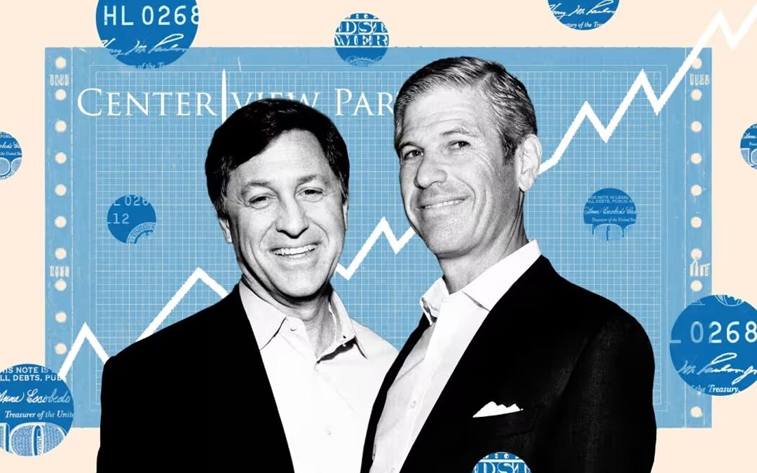Centerview co-founders Blair Effron and Robert Pruzan. Illustration: Rachel Mendelson/WSJ, iStock (2), Bennett Raglin/Getty Images, Noam Galai/Getty Images