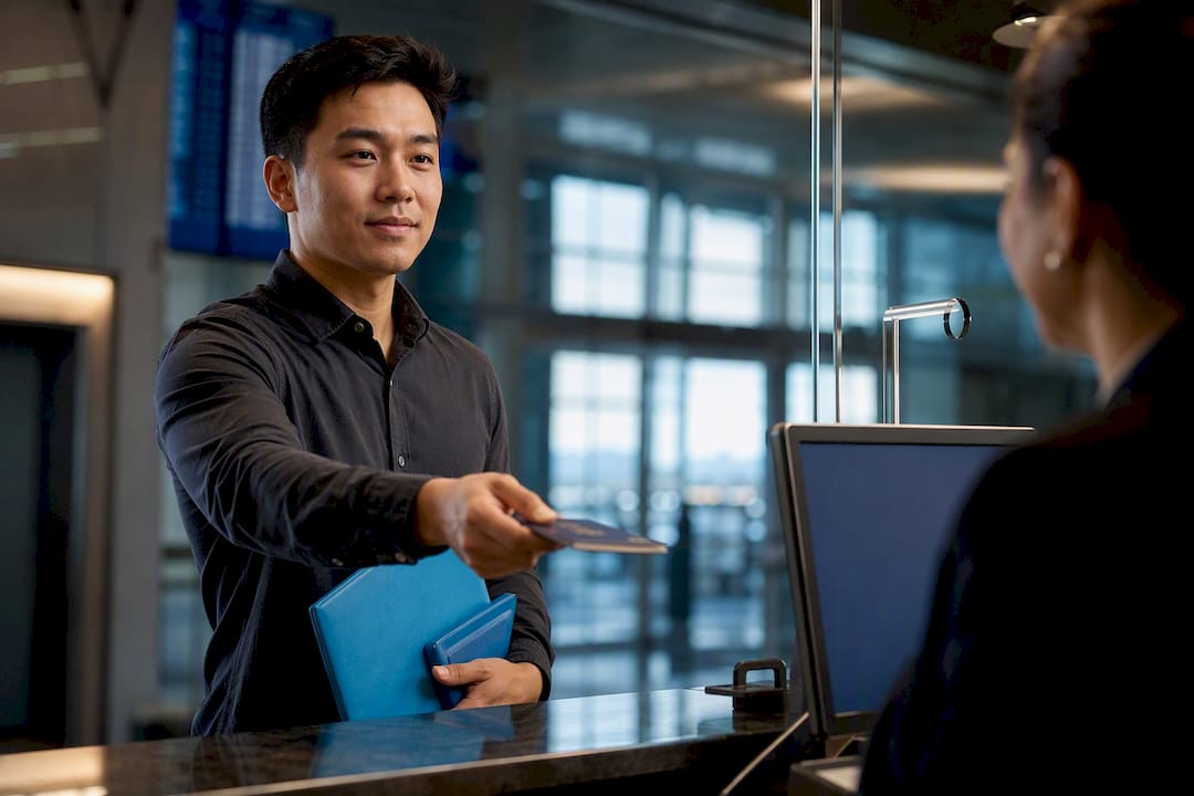 Flight student preparing for visa interview