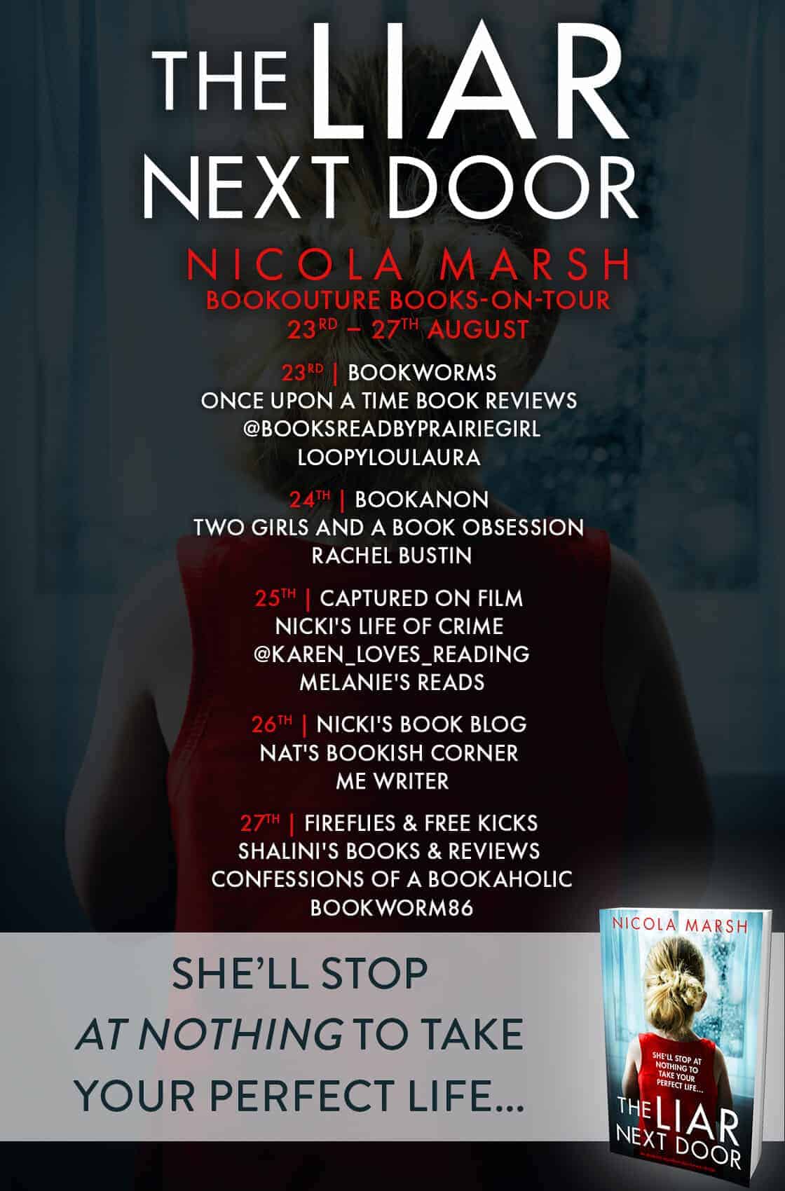 The-Liar-Next-Door books on tour poster
