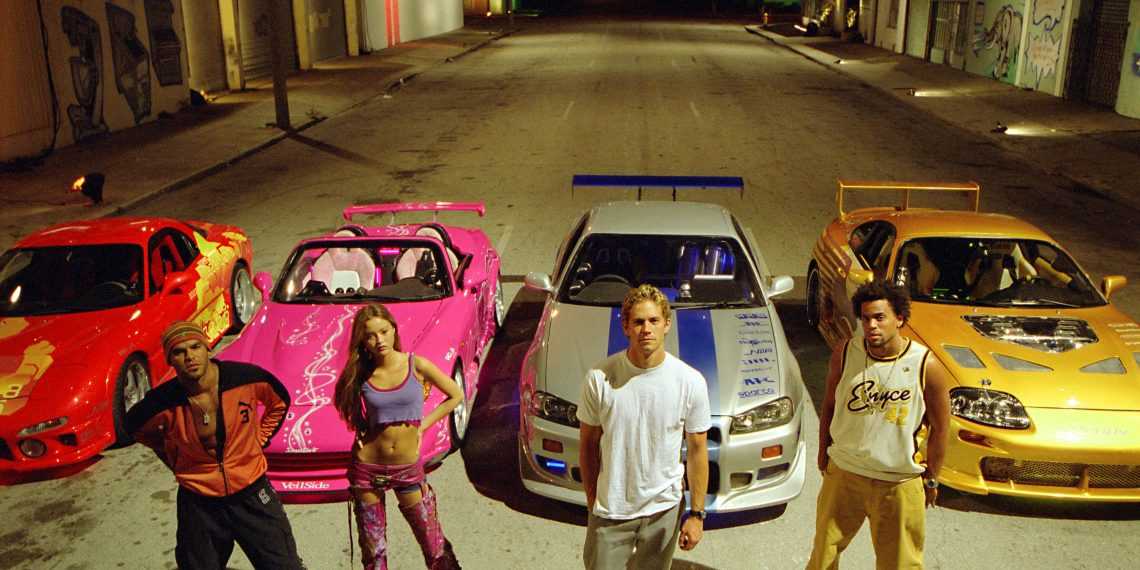 (L-R) Amaury Nolasco, Devon Aoki, Paul Walker and Michael Ealy
