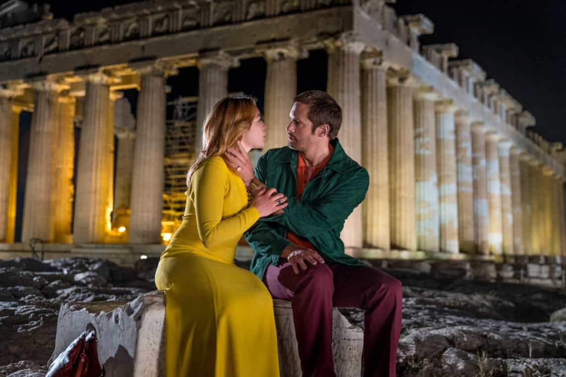 Florence Pugh as Charlie Ross, Alexander Skarsgård as Becker - The Little Drumer Girl _ Season 1, Episode 1 - Photo Credit: Jonathan Olley/AMC/Ink Factory