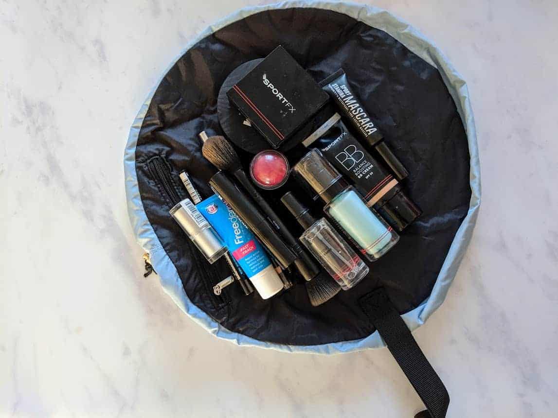 Open Flatlay on marble background