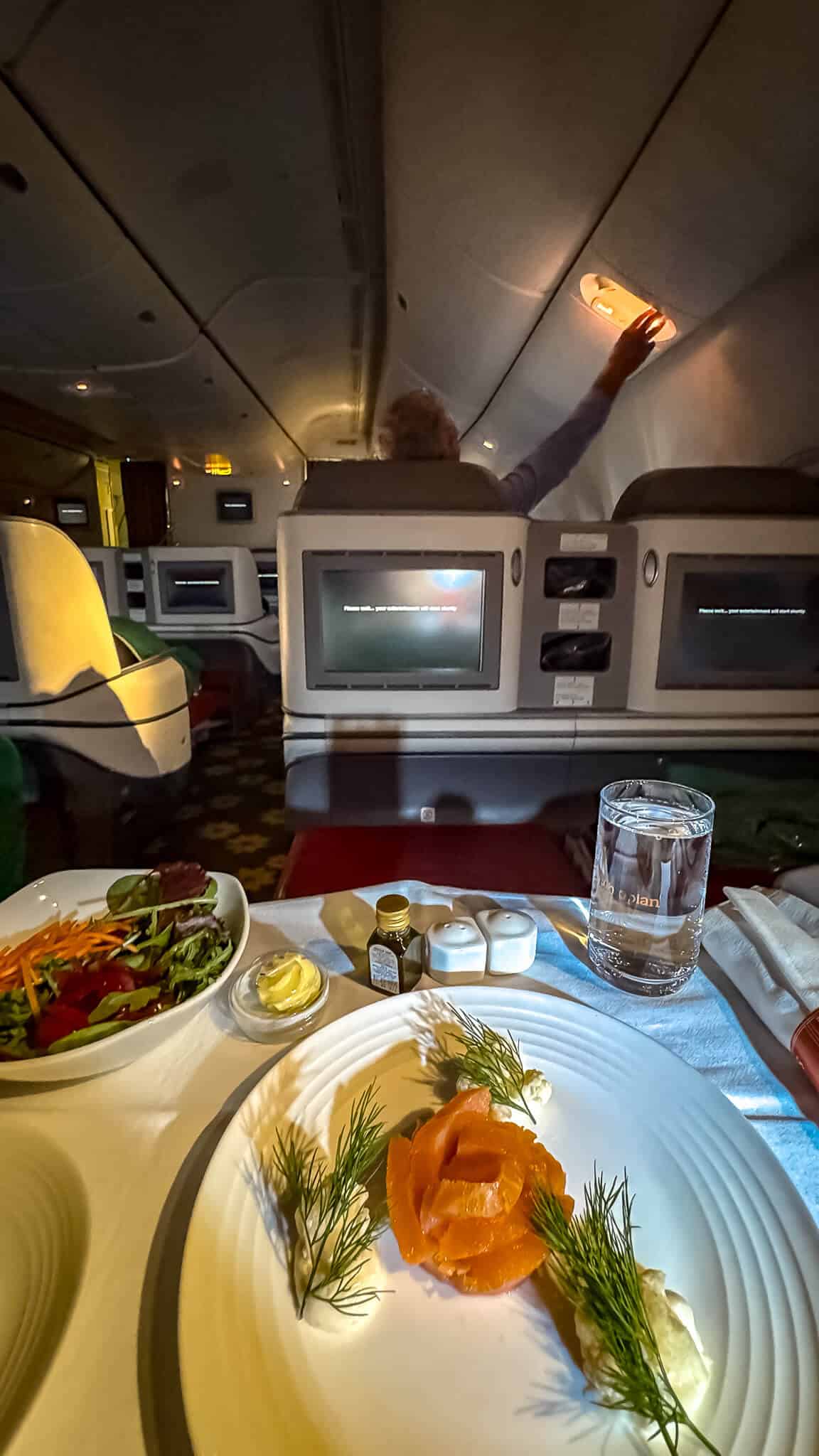 Essen in der Business Class von Ethiopian Air