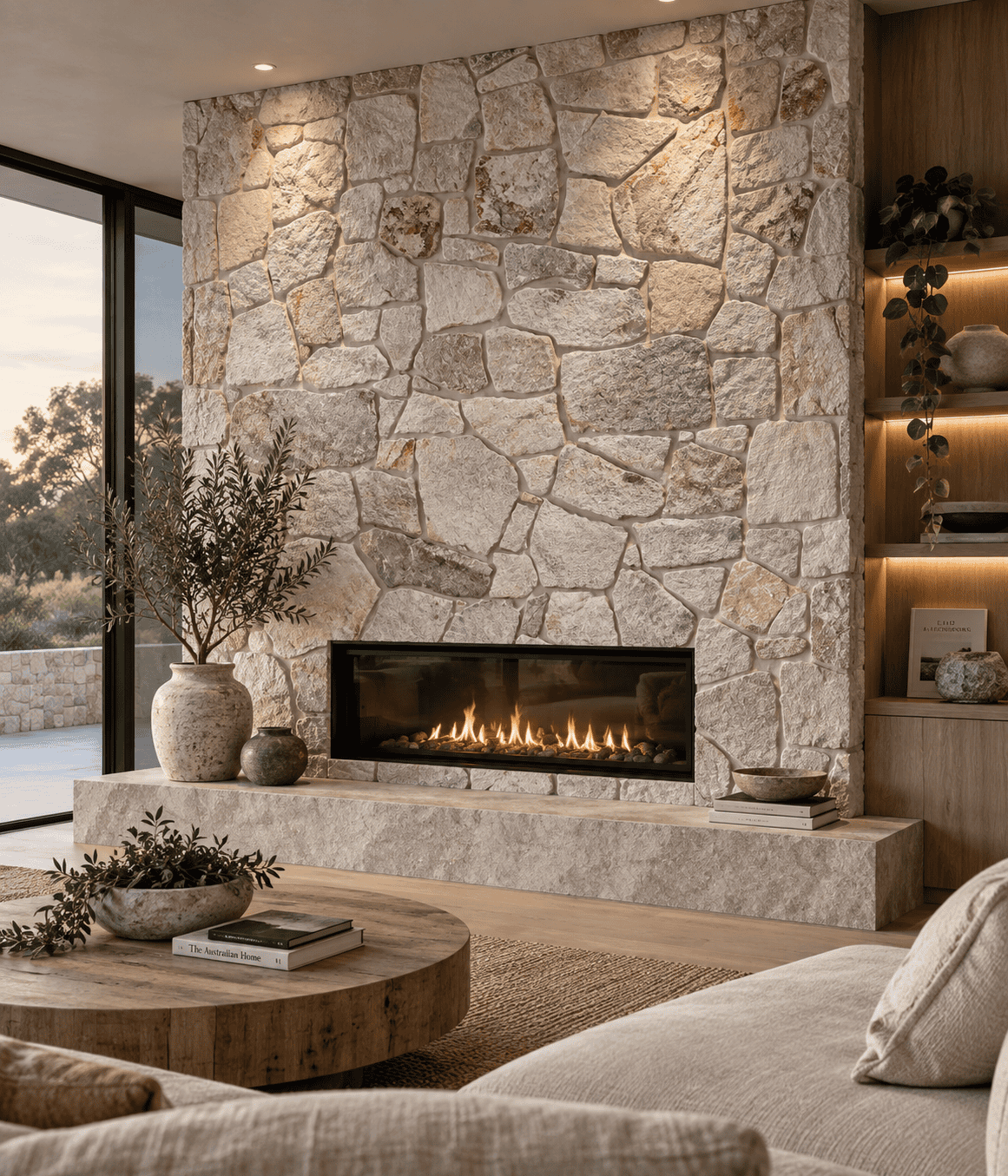 Irregular Balgo Stone cladding fireplace