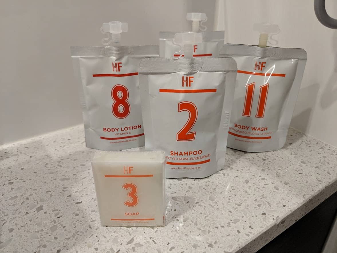 A variety of bodycare from the Hotel Football