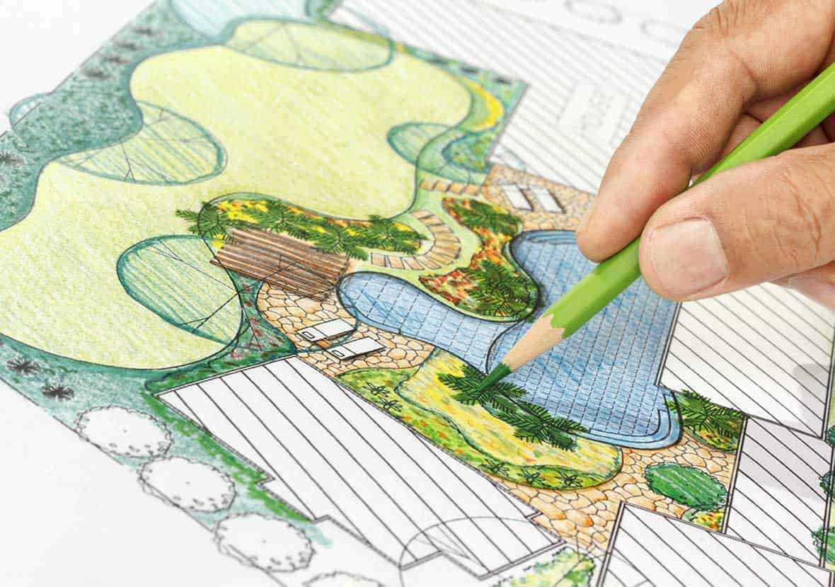 Landscape architect design backyard plan for villa