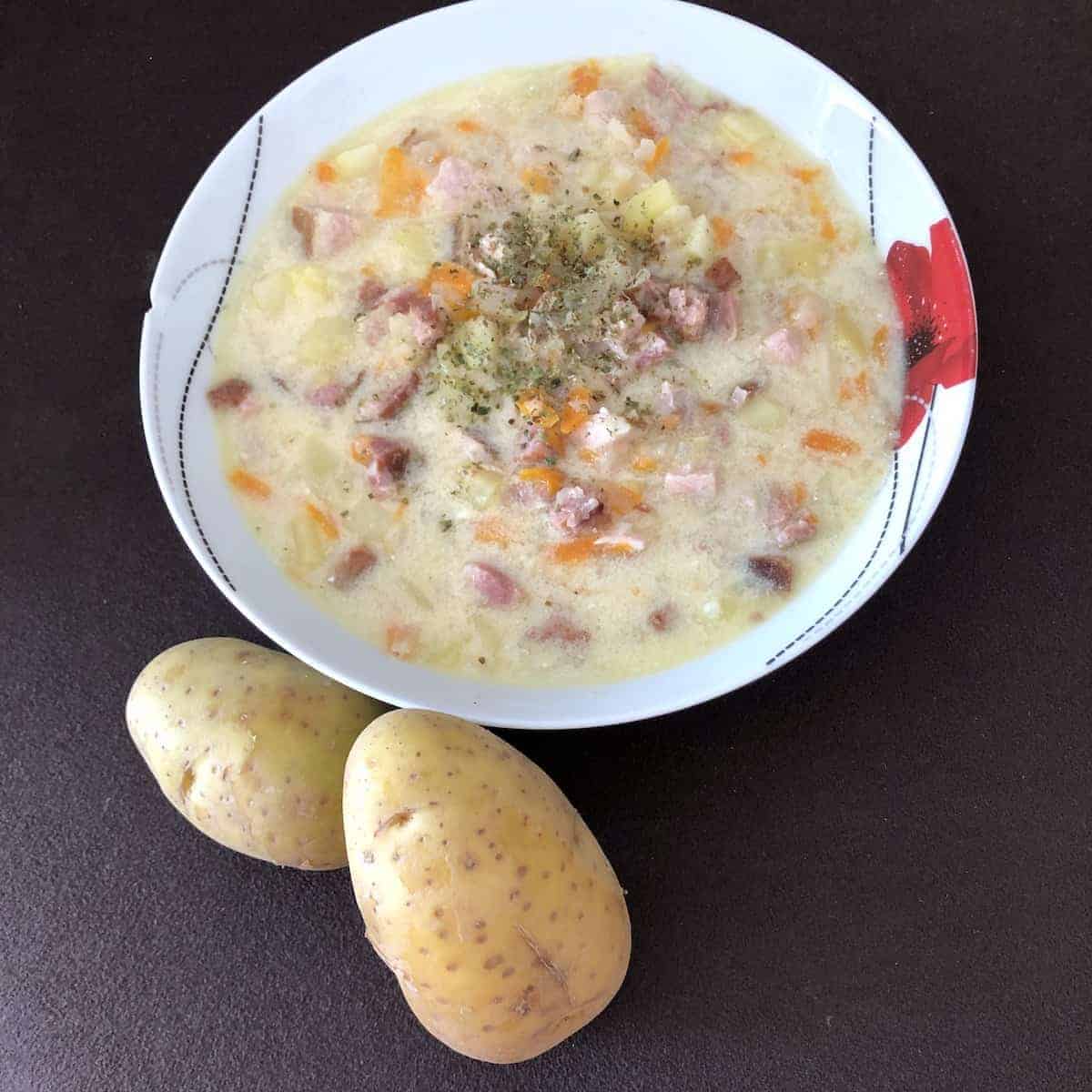 Polish potato soup is a nice filling meal.