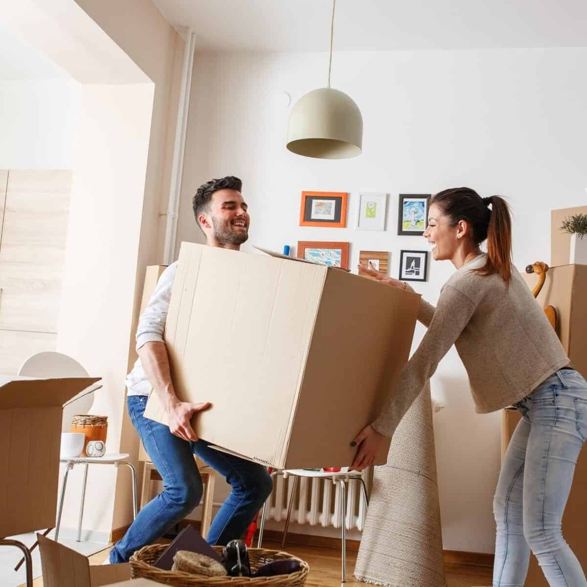 couple moving house themselves