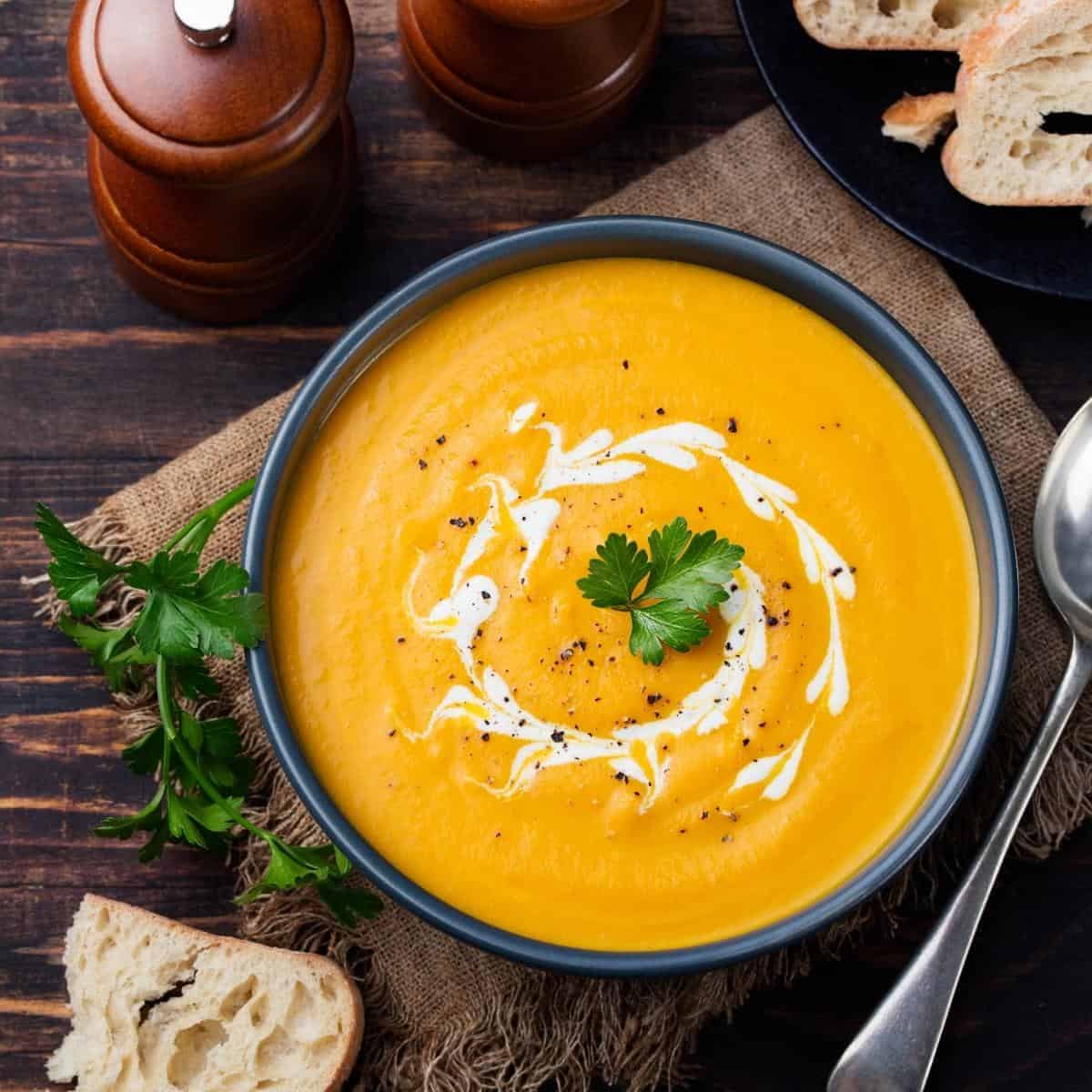 bowl of butternut squash soup