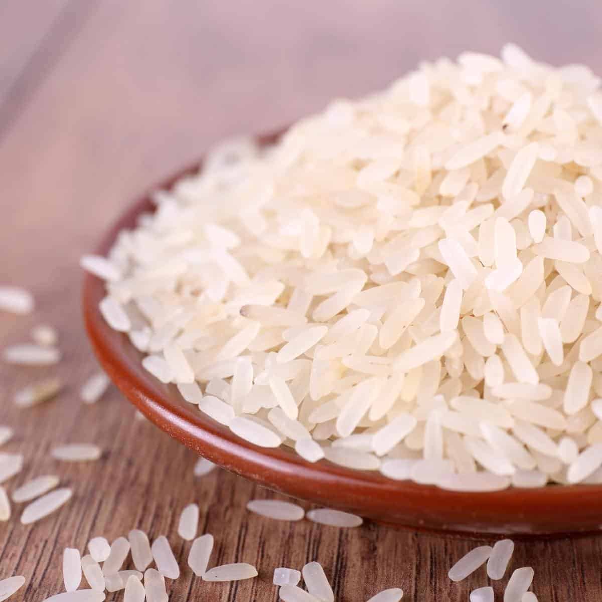 bowl of uncooked rice