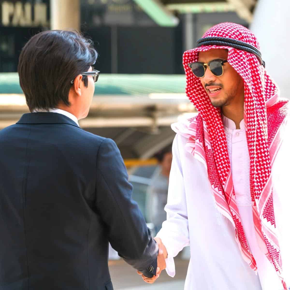 man with his brand overseas