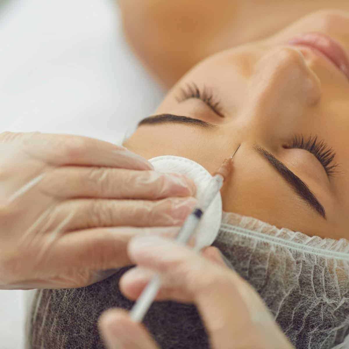lady receiving botox injection