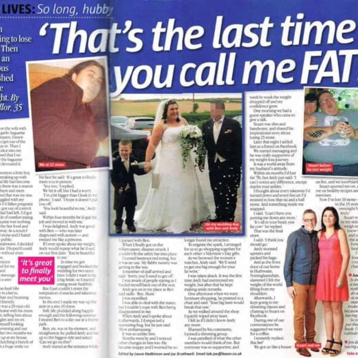 Article in take a break magazine.