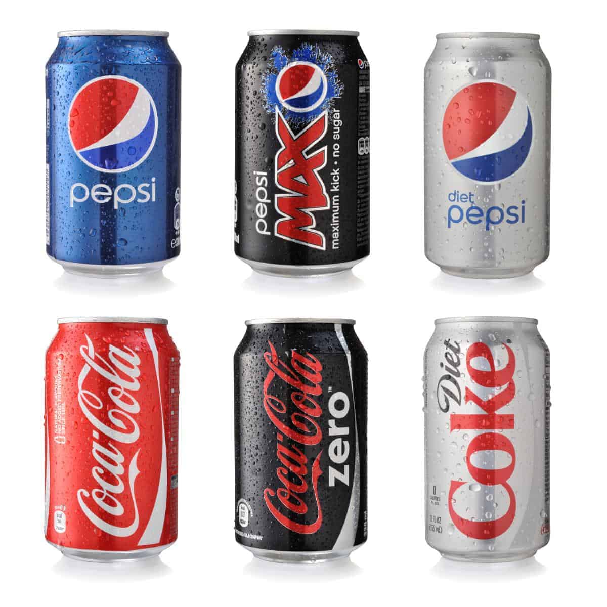 coke and diet coke cans