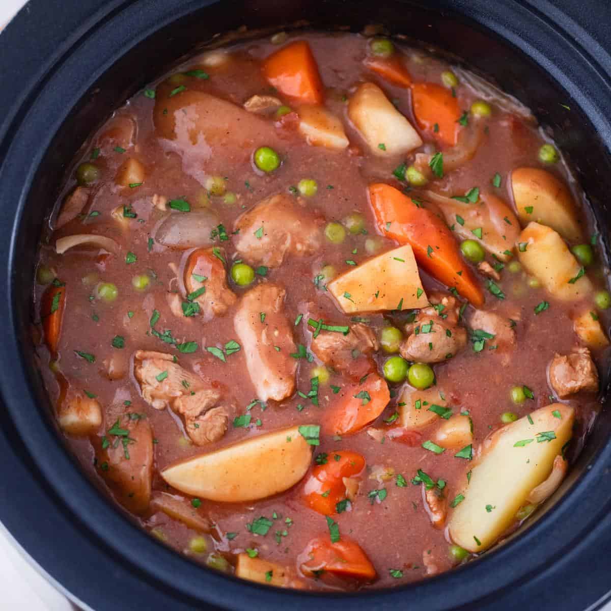 Guinness Stew in the slow cooker.