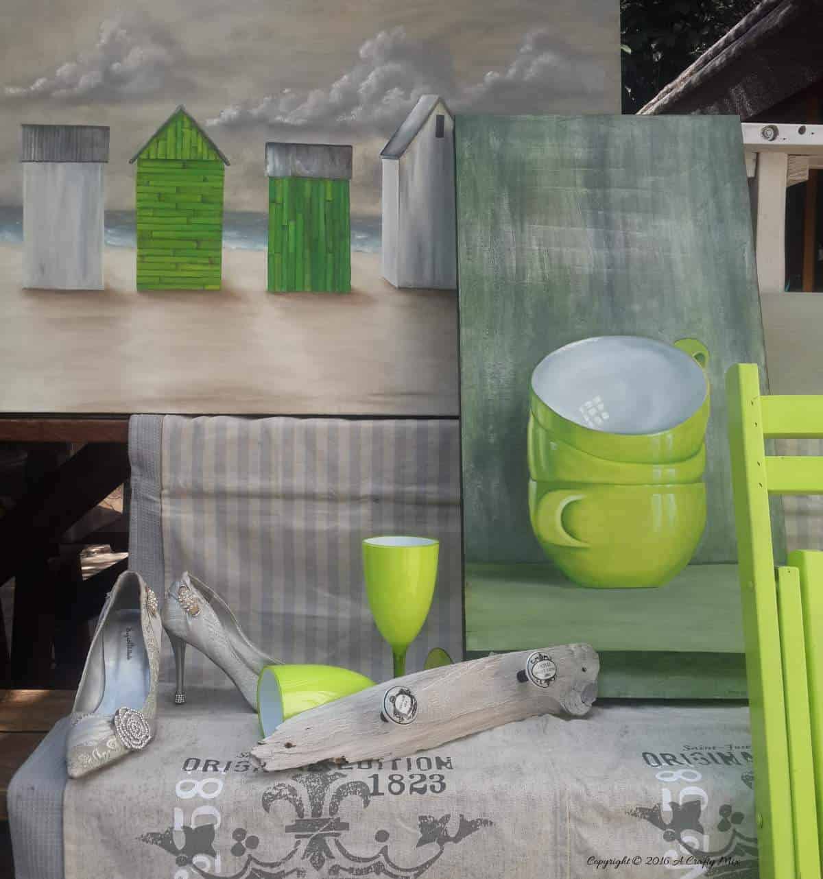Creating the lime green and grey palette