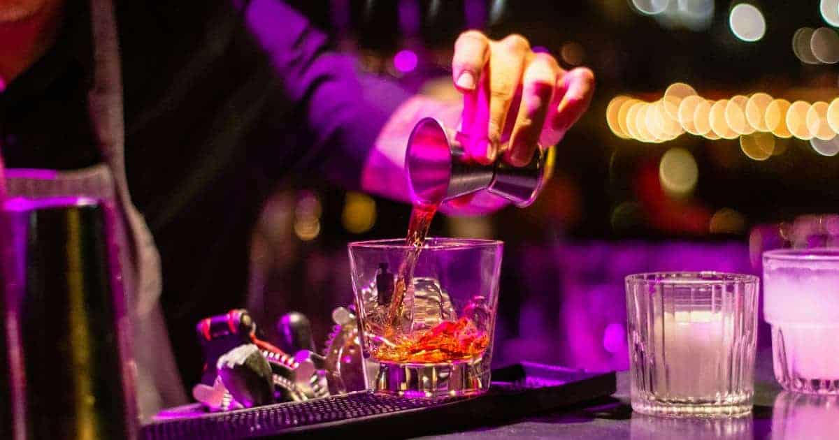 Bartender preparing a drink