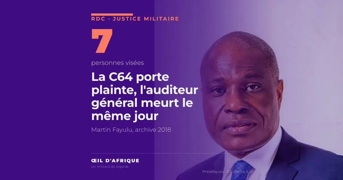 Portrait de Martin Fayulu, opposant congolais dont le parti, l'ECiDé, figure parmi les signataires de la plainte de la C64