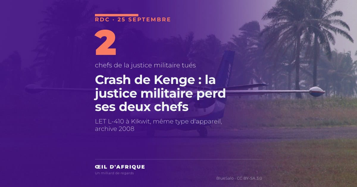 Un LET L-410 d'une autre compagnie sur la piste de l'aéroport de Kikwit, même type d'appareil que celui du crash de Kenge