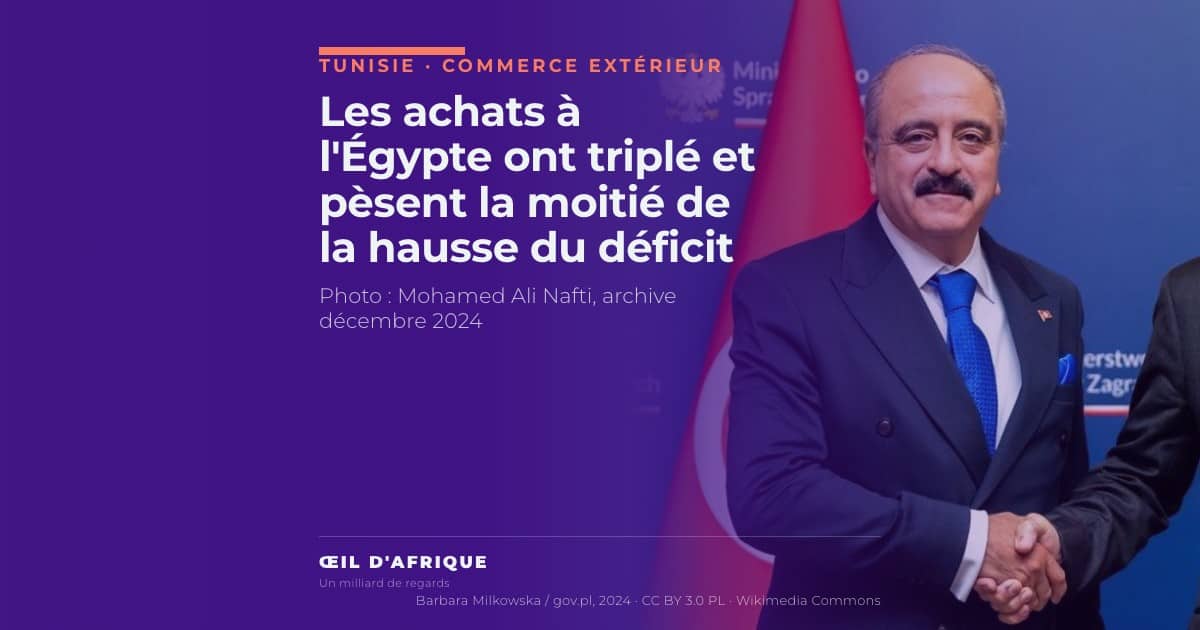 Mohamed Ali Nafti, ministre tunisien des Affaires étrangères ; le déficit commercial de la Tunisie avec l'Égypte a triplé en un an