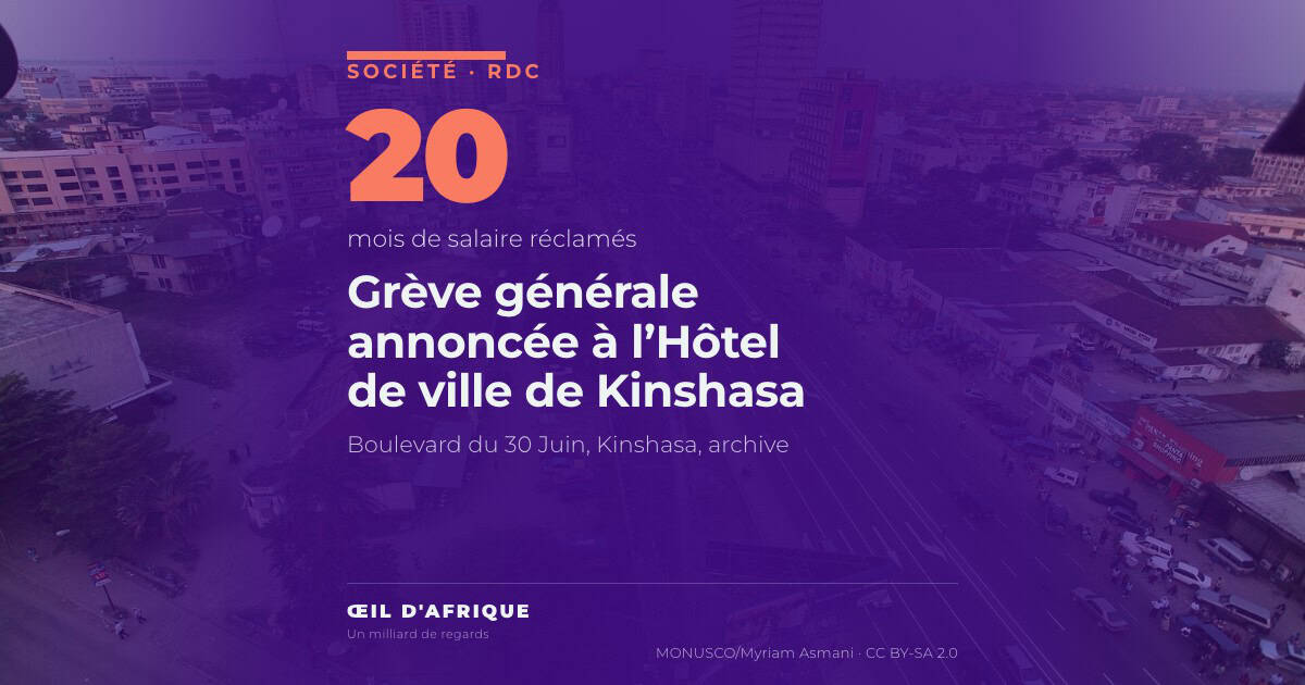 Le boulevard du 30 Juin dans le centre de Kinshasa, capitale de la RDC, où les agents de l'administration urbaine réclament des arriérés de salaire