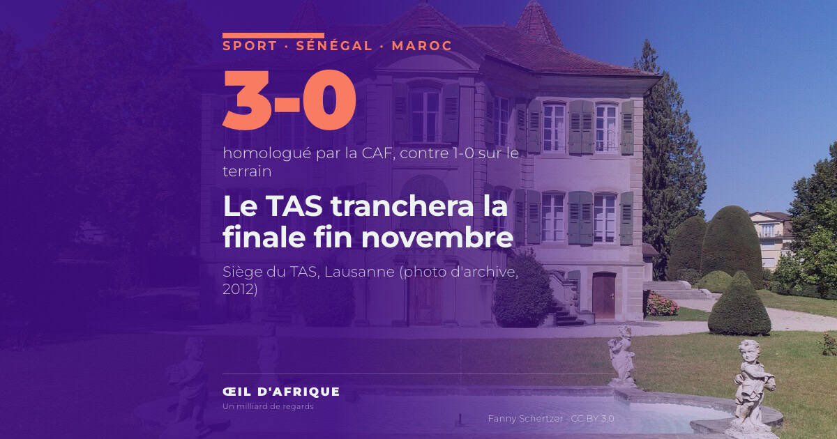 Le château de Béthusy à Lausanne, siège du Tribunal arbitral du sport qui rendra fin novembre sa sentence sur la finale de la CAN 2025