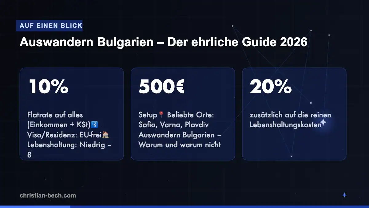 Auswandern Bulgarien – Der ehrliche Guide 2026: Fakten und Markt