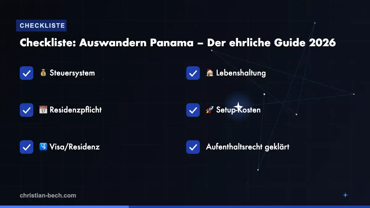Auswandern Panama – Der ehrliche Guide 2026: Checkliste