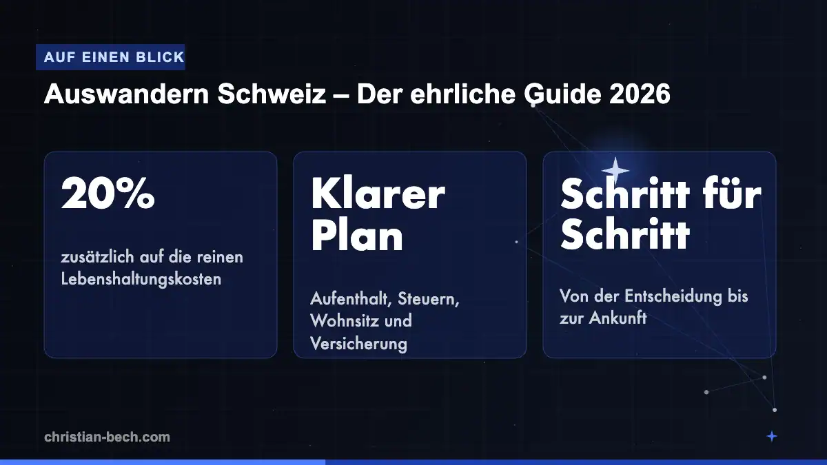 Auswandern Schweiz – Der ehrliche Guide 2026: Fakten und Markt