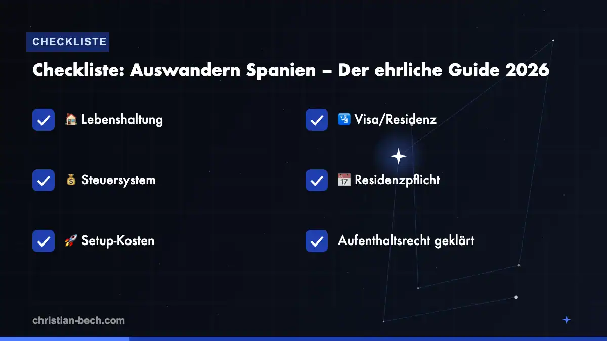 Auswandern Spanien – Der ehrliche Guide 2026: Checkliste