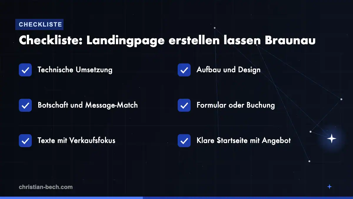 Landingpage erstellen lassen Braunau: Checkliste