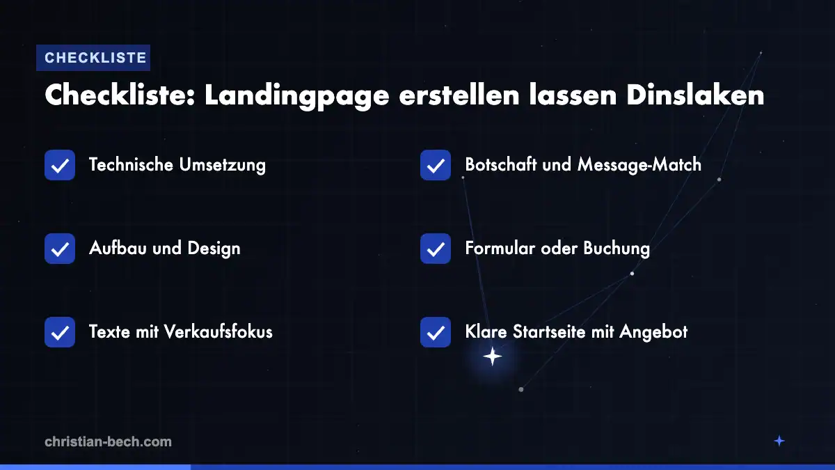 Landingpage erstellen lassen Dinslaken: Checkliste