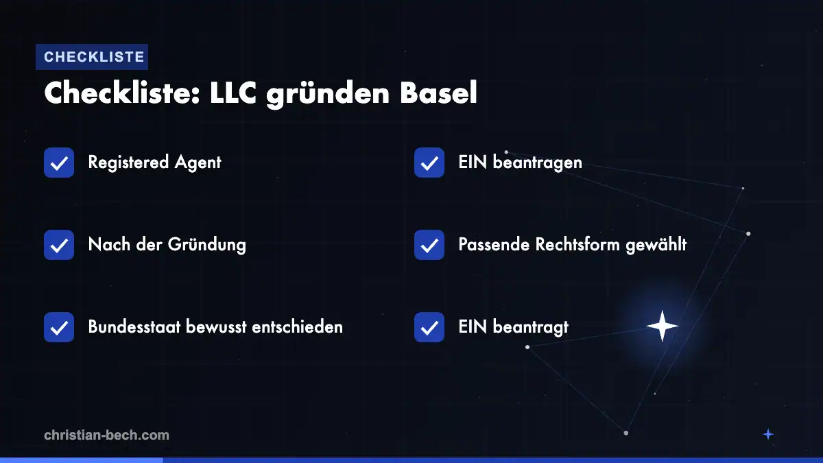 LLC gründen Basel: Checkliste
