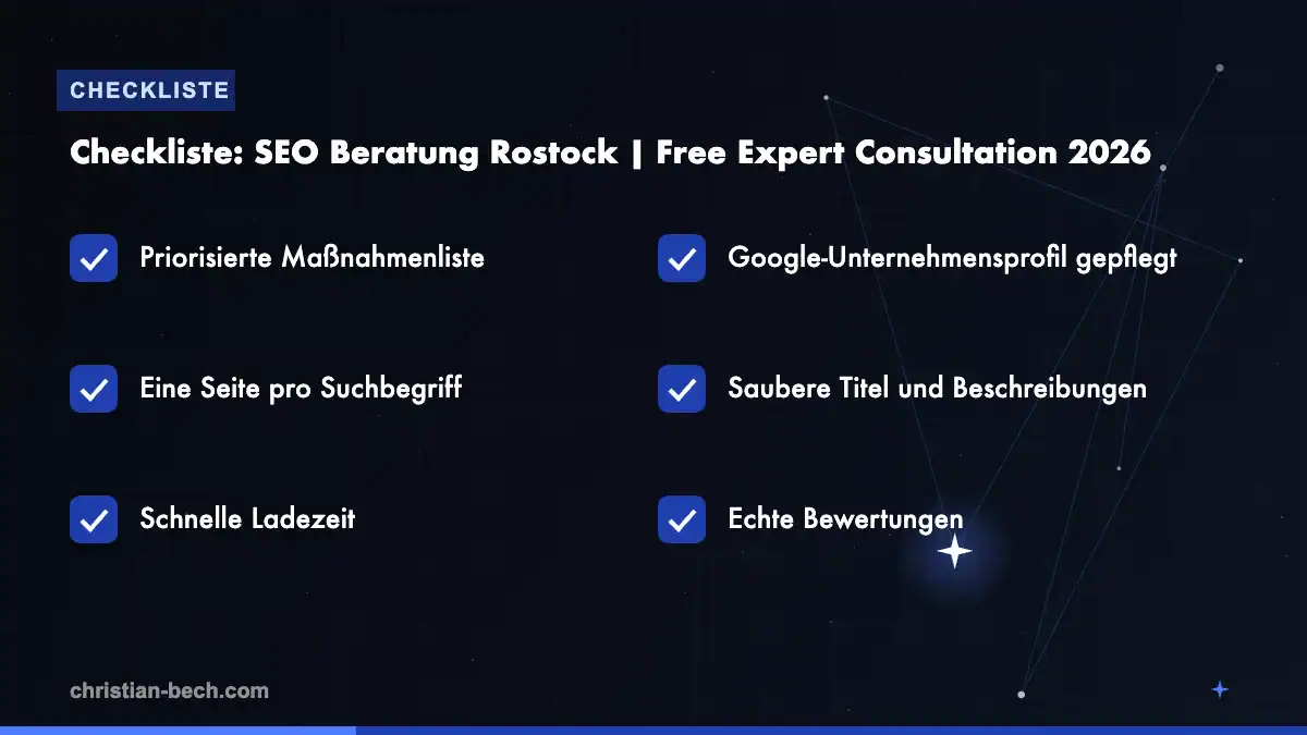 SEO Beratung Rostock | Free Expert Consultation 2026: Checkliste