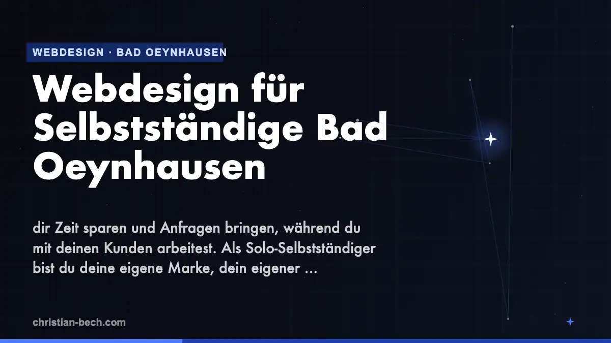 Webdesign für Selbstständige Bad Oeynhausen – Überblick