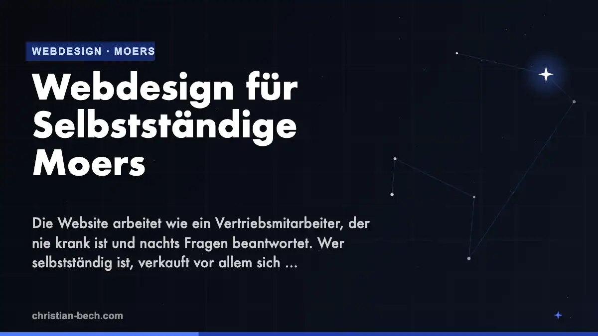 Webdesign für Selbstständige Moers – Überblick