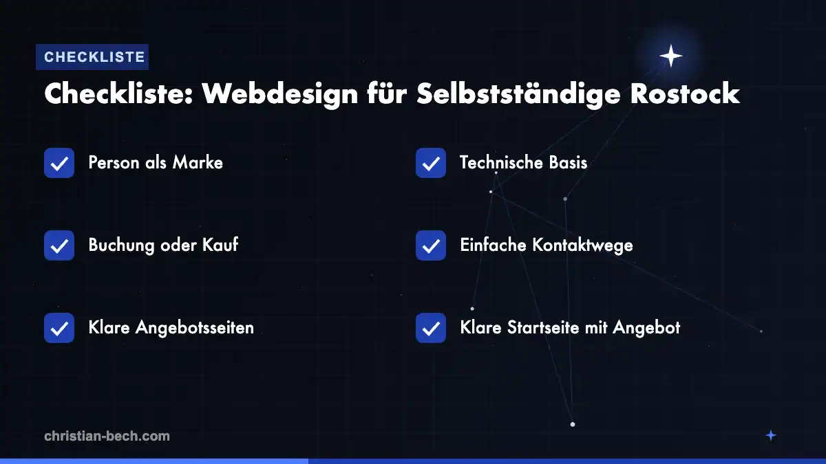 Webdesign für Selbstständige Rostock: Checkliste