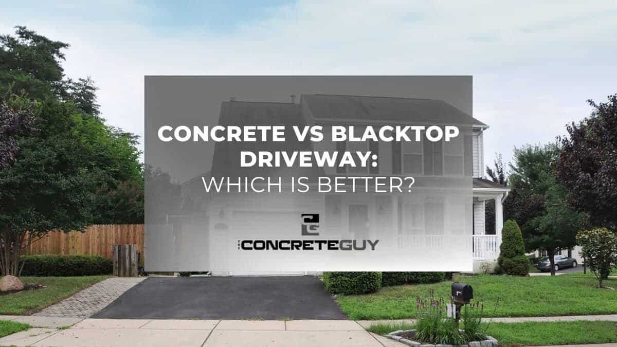 Comparison of concrete vs blacktop driveway in residential setting, highlighting benefits and drawbacks for Minnesota homeowners.
