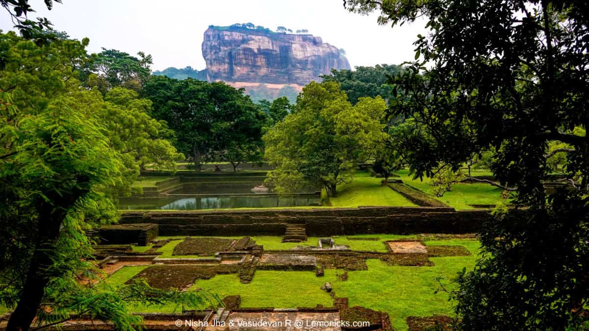 Royal Garden with sigiriya rock in the background