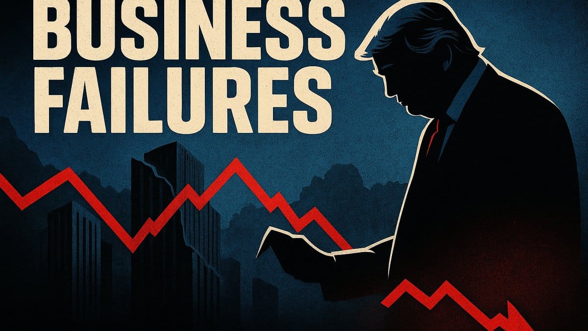 Overview of Donald Trump’s failed business ventures including casinos, airlines, universities and real estate projects