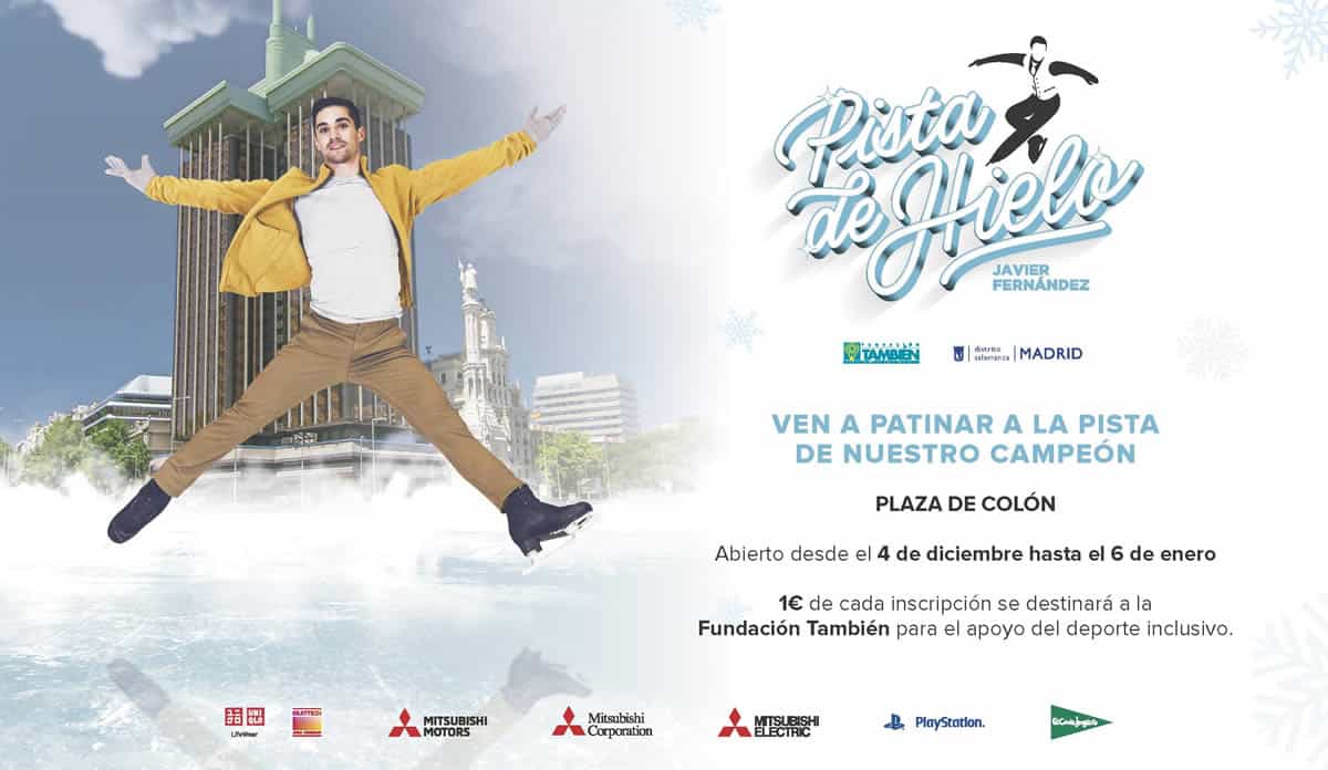 Jornada de patinaje inclusivo en la pista de hielo de la Plaza de Colón con Javier Fernández.