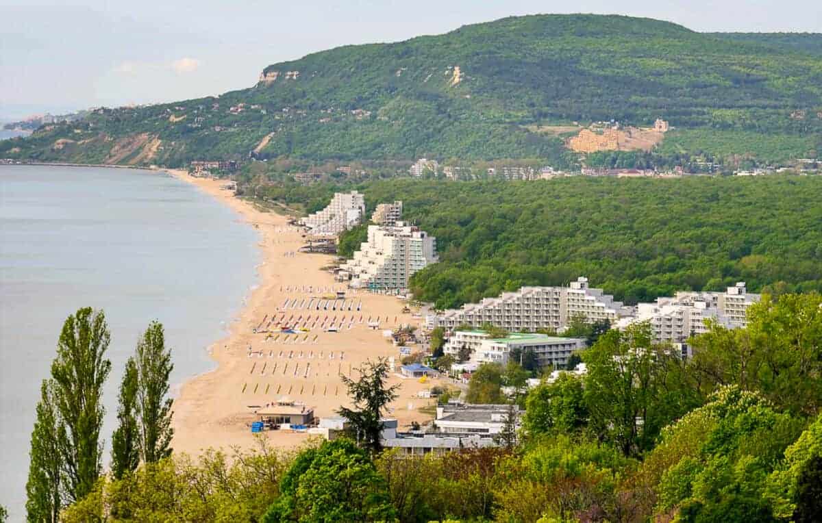 Albena beach is 3.5 km long and up to 150 m wide fine sand beach. It is one of the most kid-friendly Bulgaria beaches.