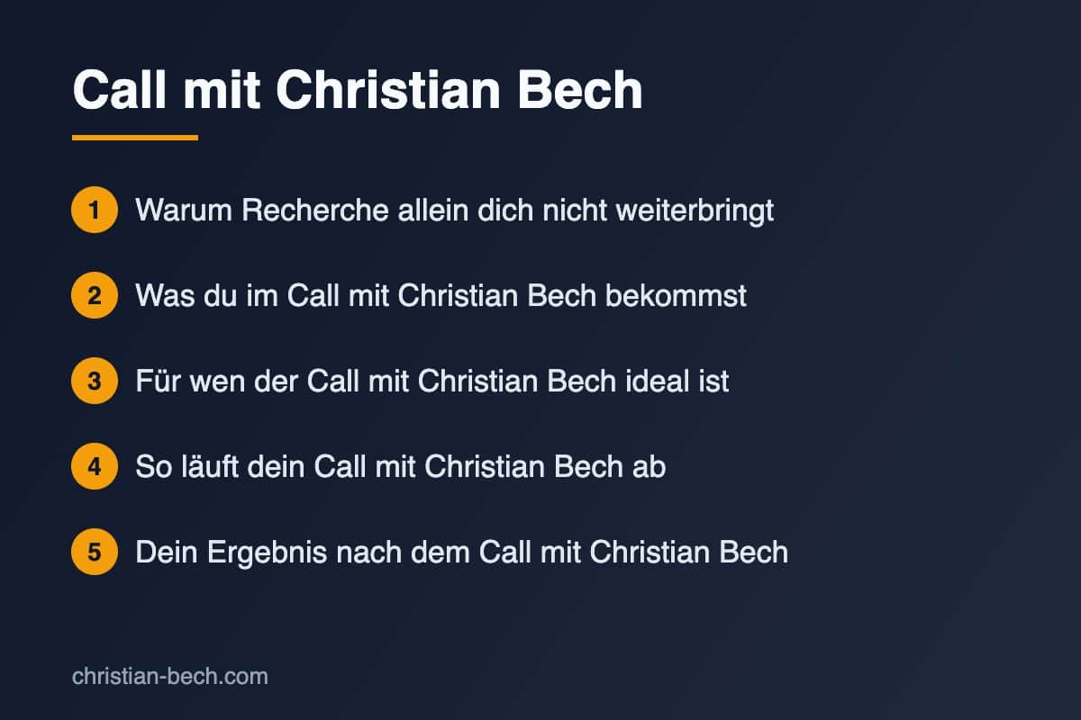 Call mit Christian Bech – Überblick