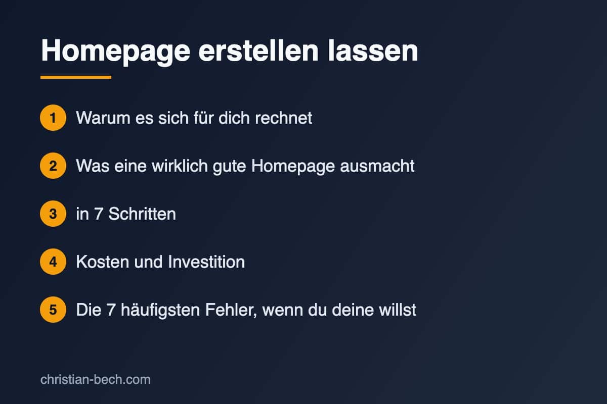 Homepage erstellen lassen mit Christian Bech