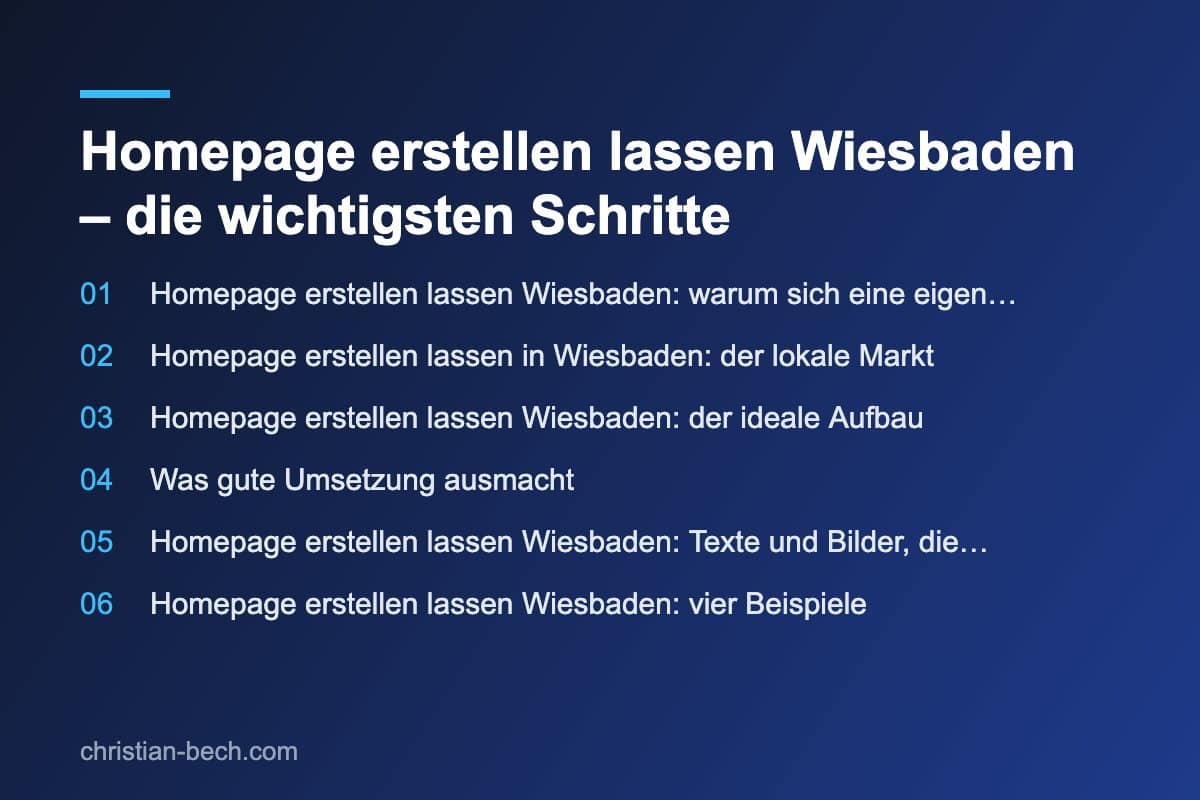 Homepage erstellen lassen Wiesbaden – die wichtigsten Schritte