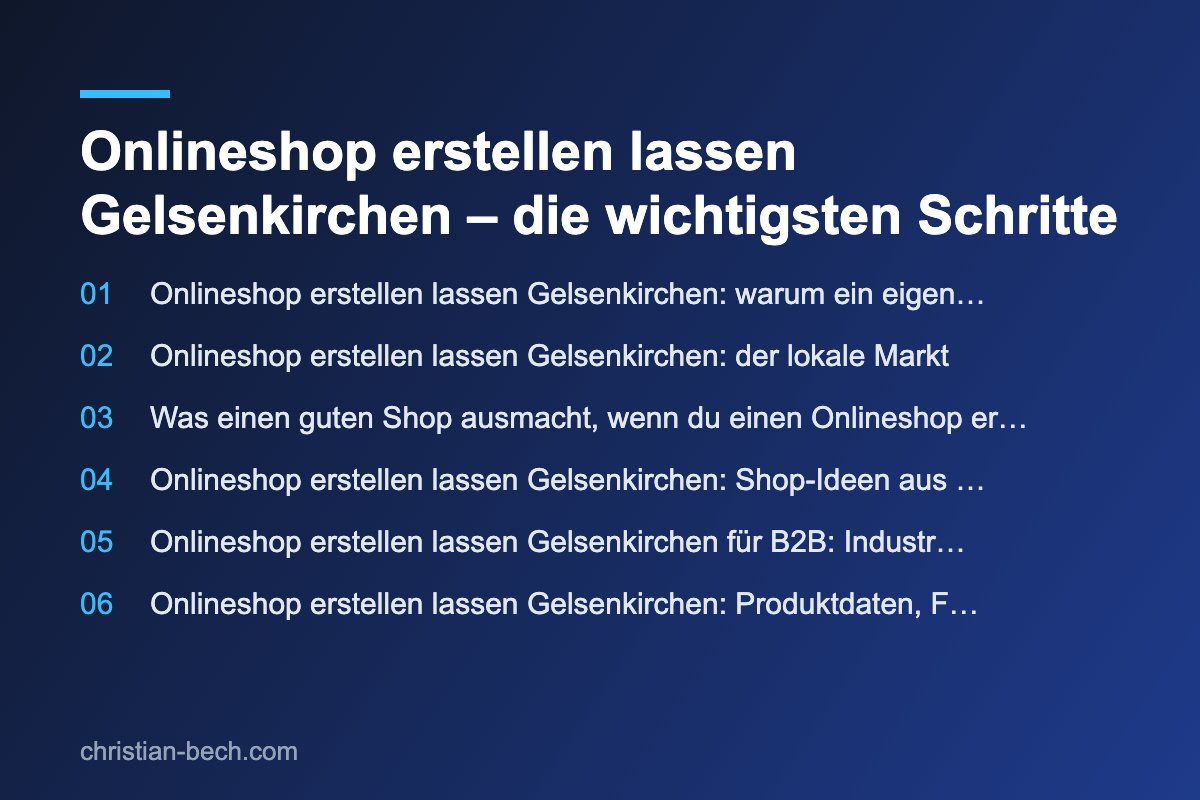 Onlineshop erstellen lassen Gelsenkirchen – die wichtigsten Schritte